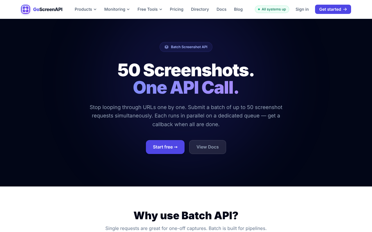 Batch Screenshot API