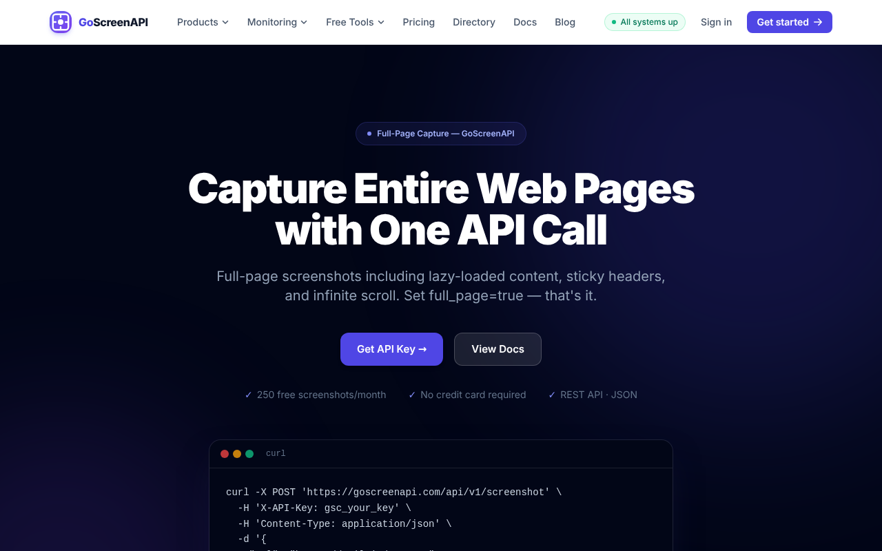 Full Page Capture API