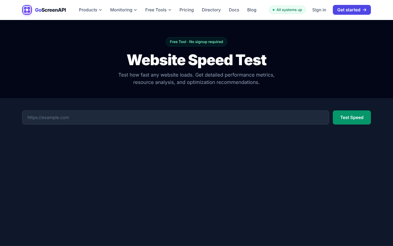 Website Speed Test