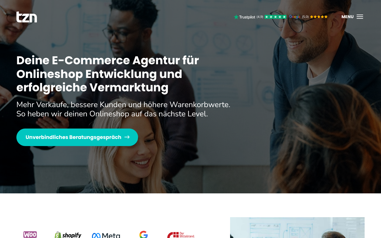 E-Commerce Agentur München | tzn Digital Ventures GmbH screenshot