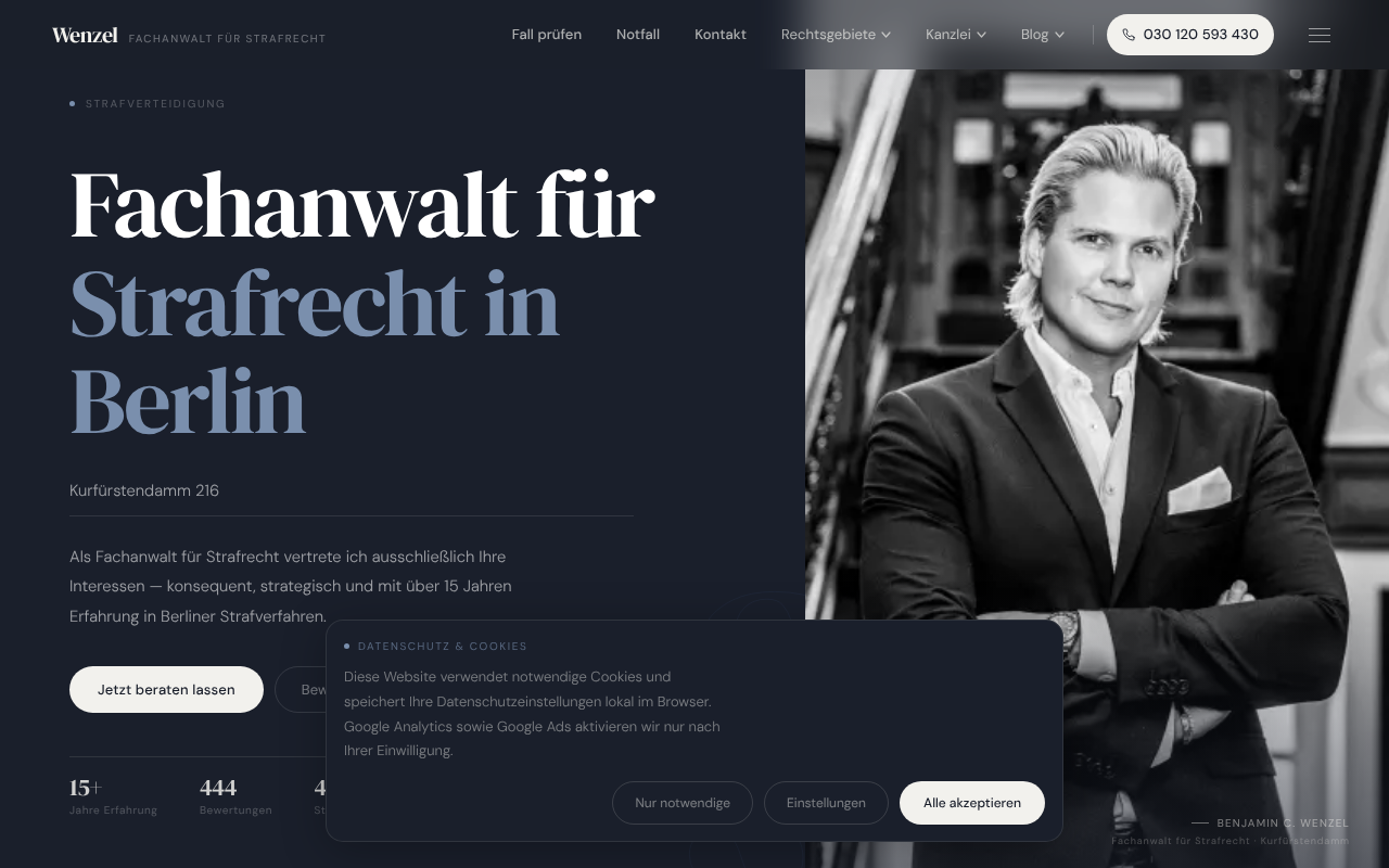 Rechtsanwaltskanzlei Wenzel - Fachanwalt für Strafrecht screenshot