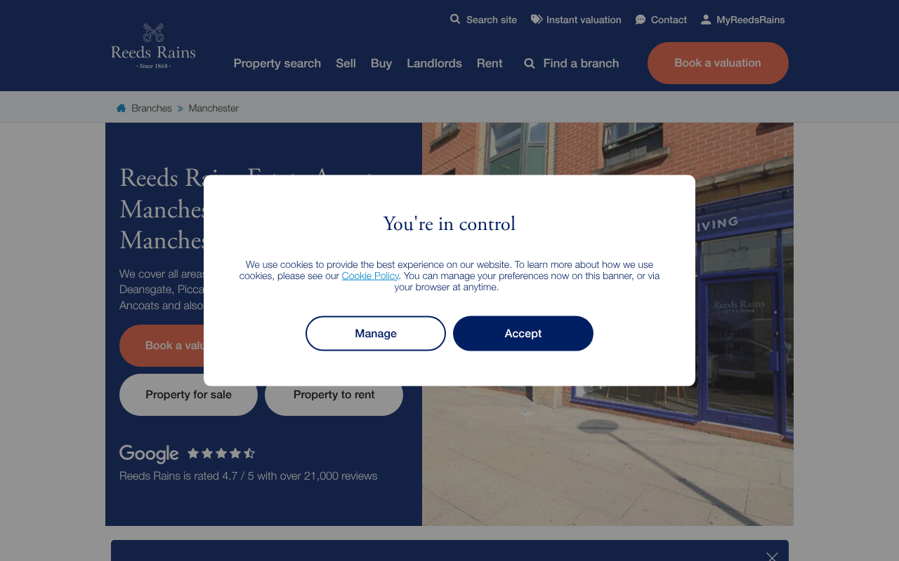 Reeds Rains Estate Agents Manchester screenshot