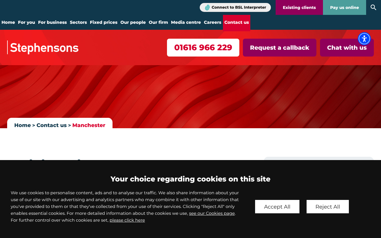 Stephensons Solicitors LLP screenshot