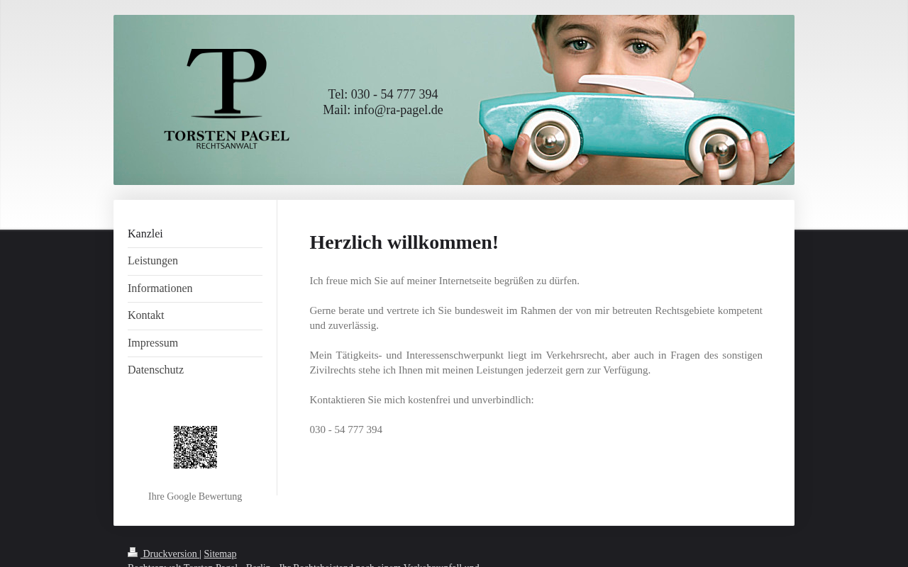 Rechtsanwalt Torsten Pagel - Verkehrsrecht screenshot