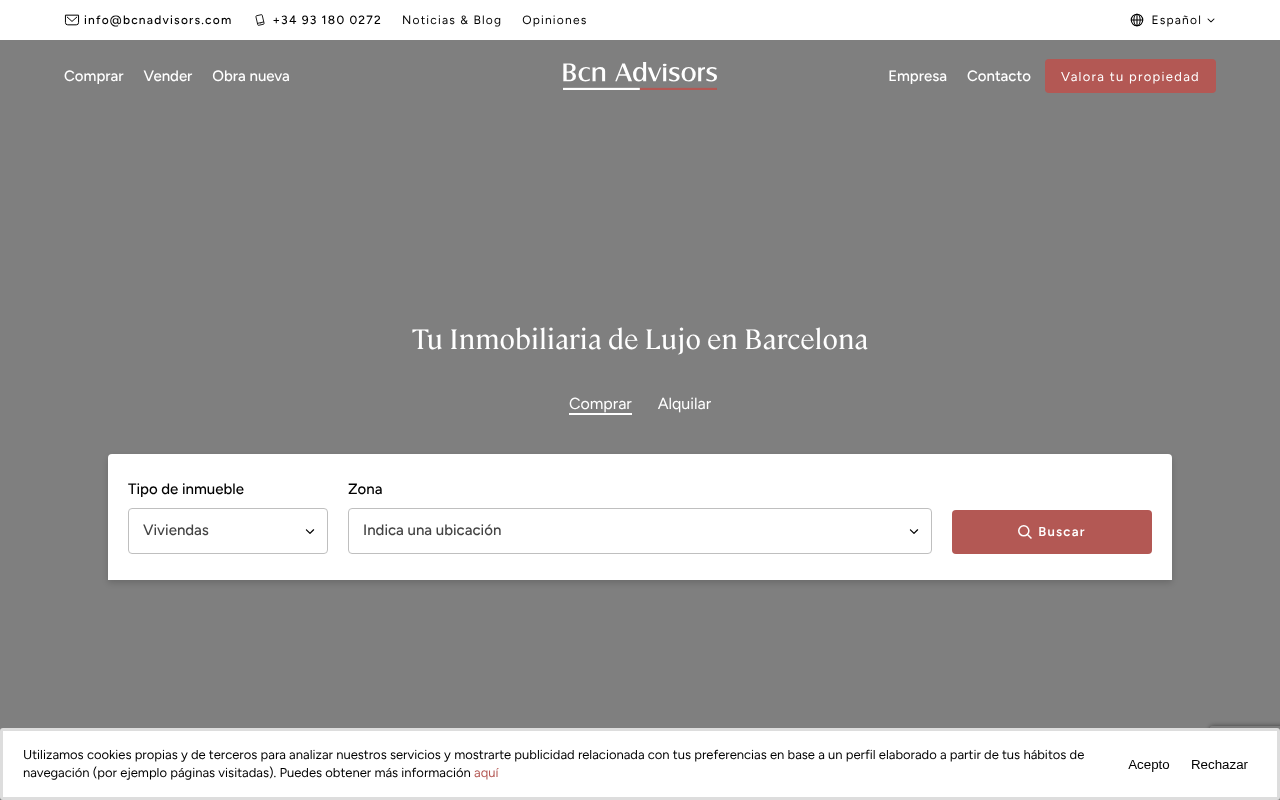 Bcn Advisors | Luxury Real Estate Agency Barcelona | Inmobiliaria de Lujo screenshot