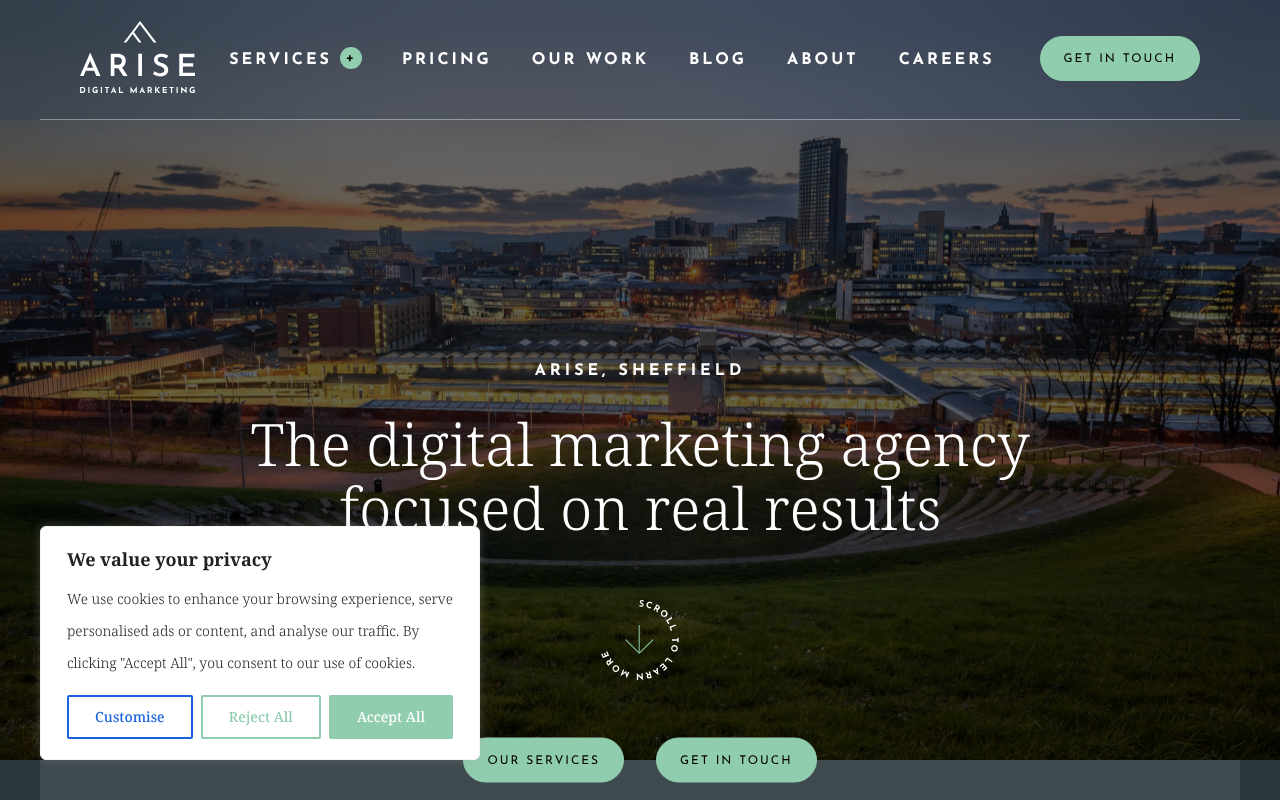 Arise - Marketing Agency Sheffield screenshot