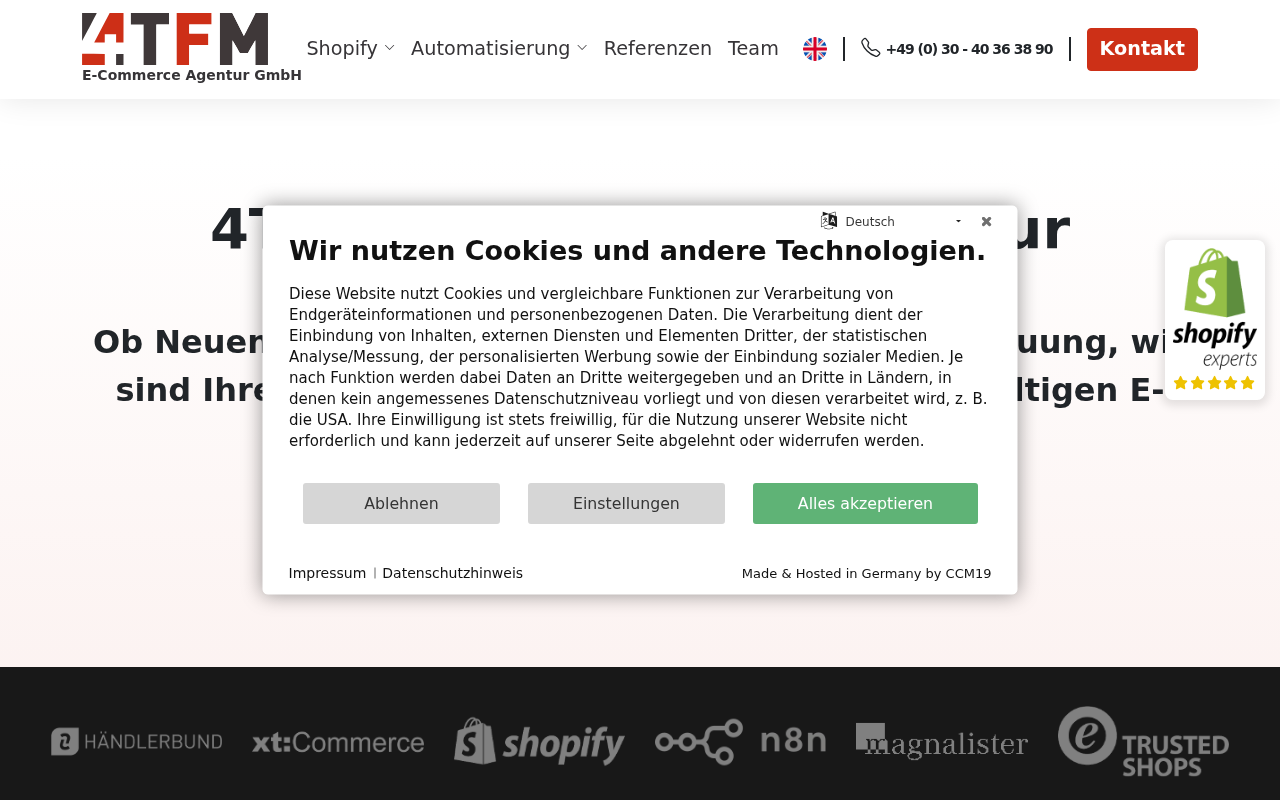 4TFM E-Commerce Agentur screenshot