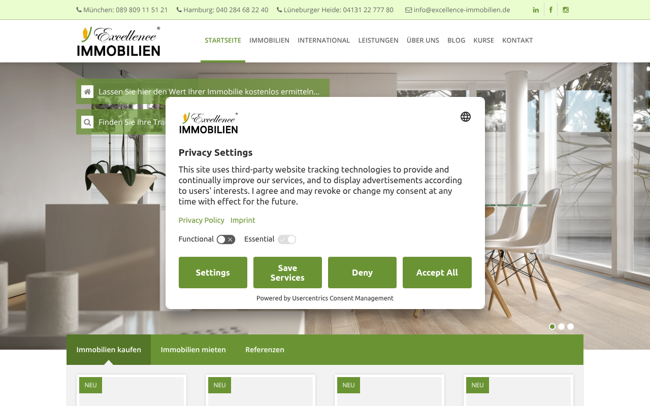 Excellence Immobilien Katrin P. Baar - München | Hamburg | Lüneburg screenshot