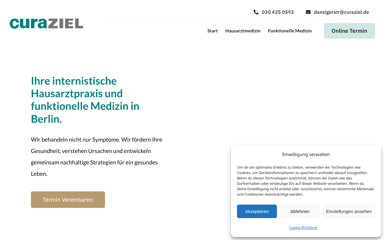 Curaziel Berlin MVZ Gemeinschaftspraxis am Bötzowviertel screenshot