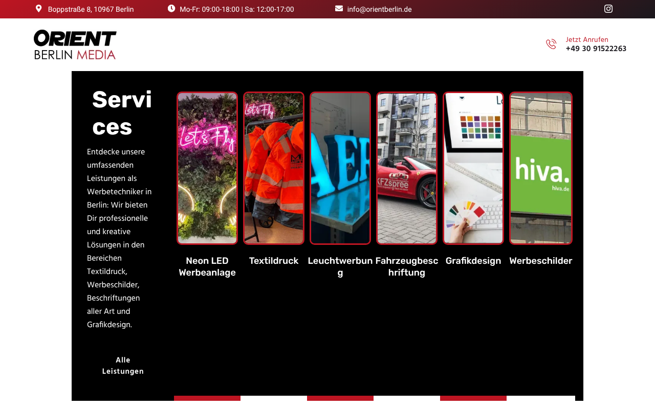 ORIENT Berlin Media Werbetechnik & Werbeagentur screenshot