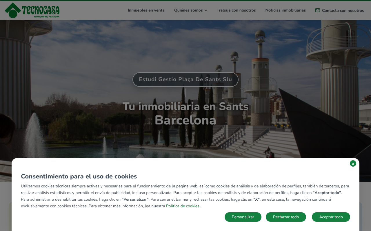 Tecnocasa agencia inmobiliaria screenshot