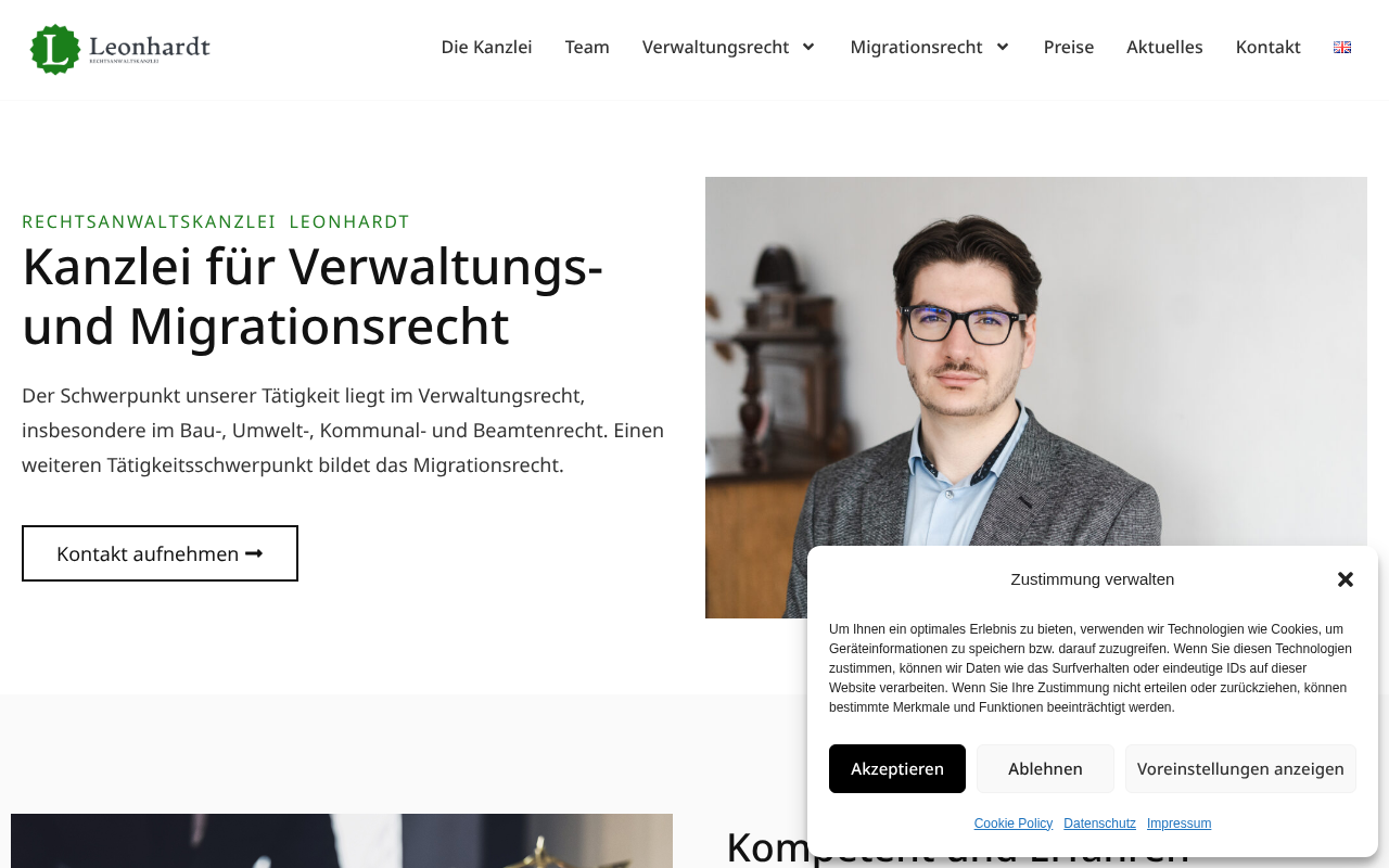 Rechtsanwaltskanzlei Leonhardt screenshot
