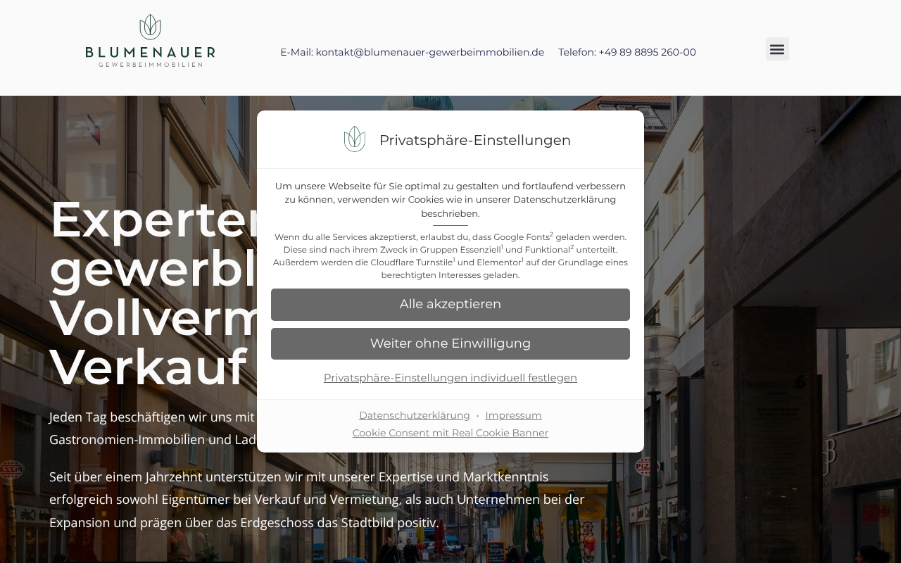 Blumenauer Gewerbeimmobilien (Blumenauer GmbH) screenshot