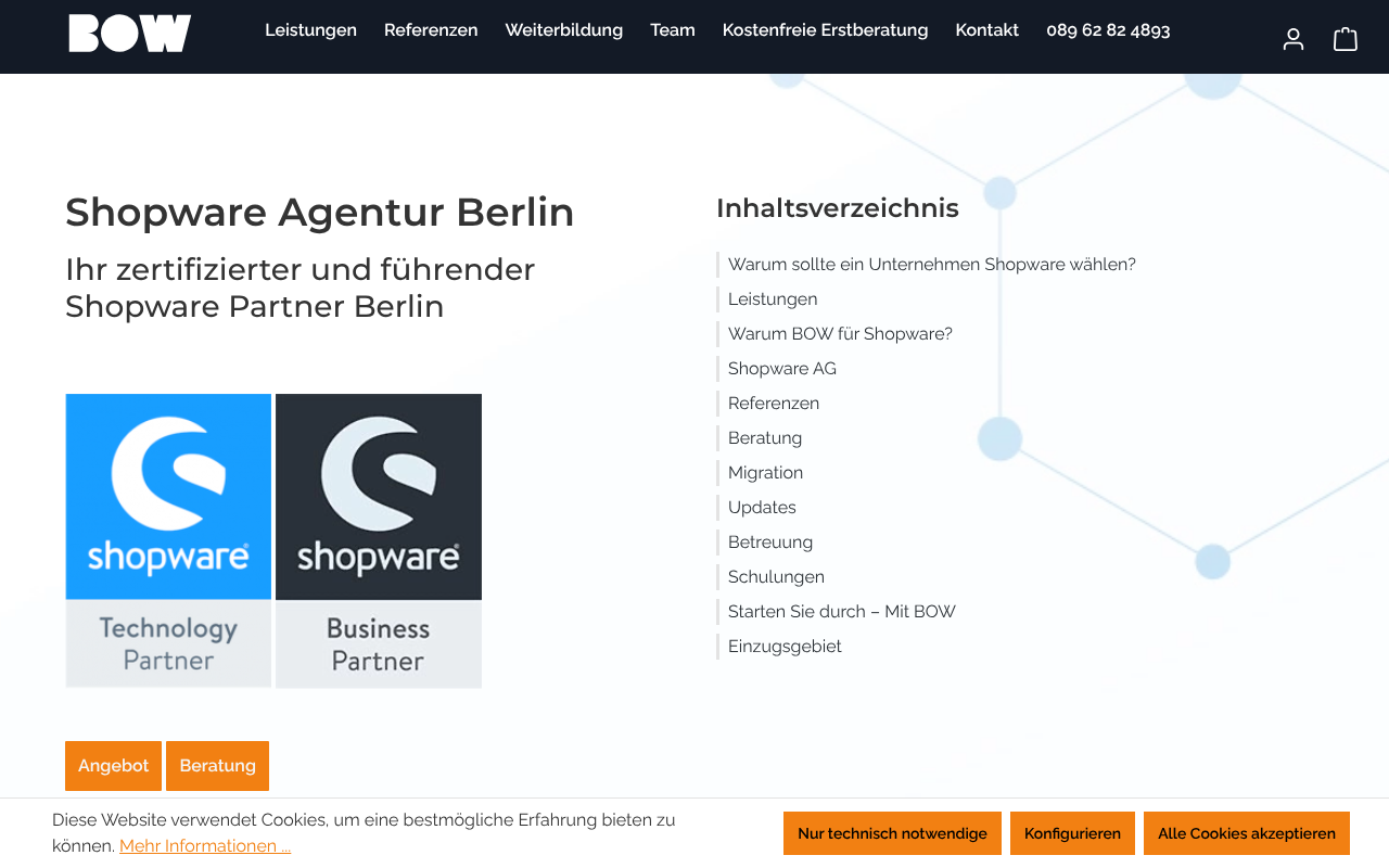 BOW E-Commerce Agentur GmbH screenshot