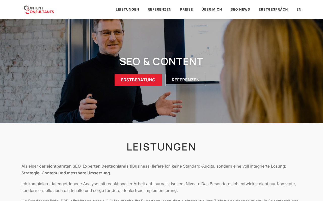 ContentConsultants SEO Agentur Berlin screenshot