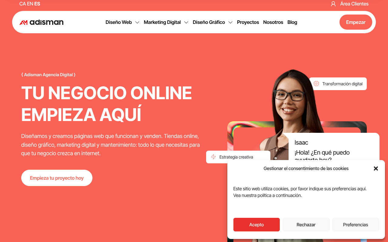 Adisman Agencia Digital — Diseño y desarrollo web screenshot