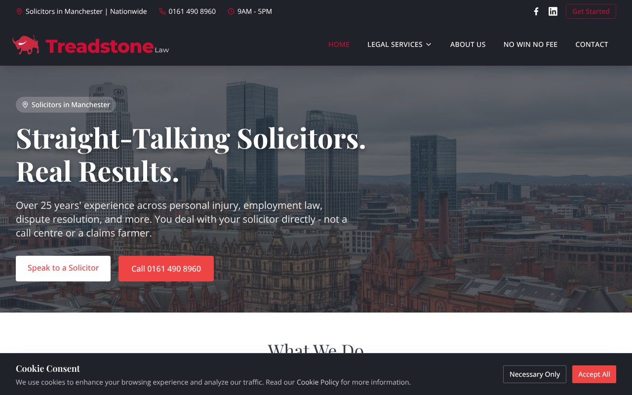 Treadstone Law Solicitors screenshot