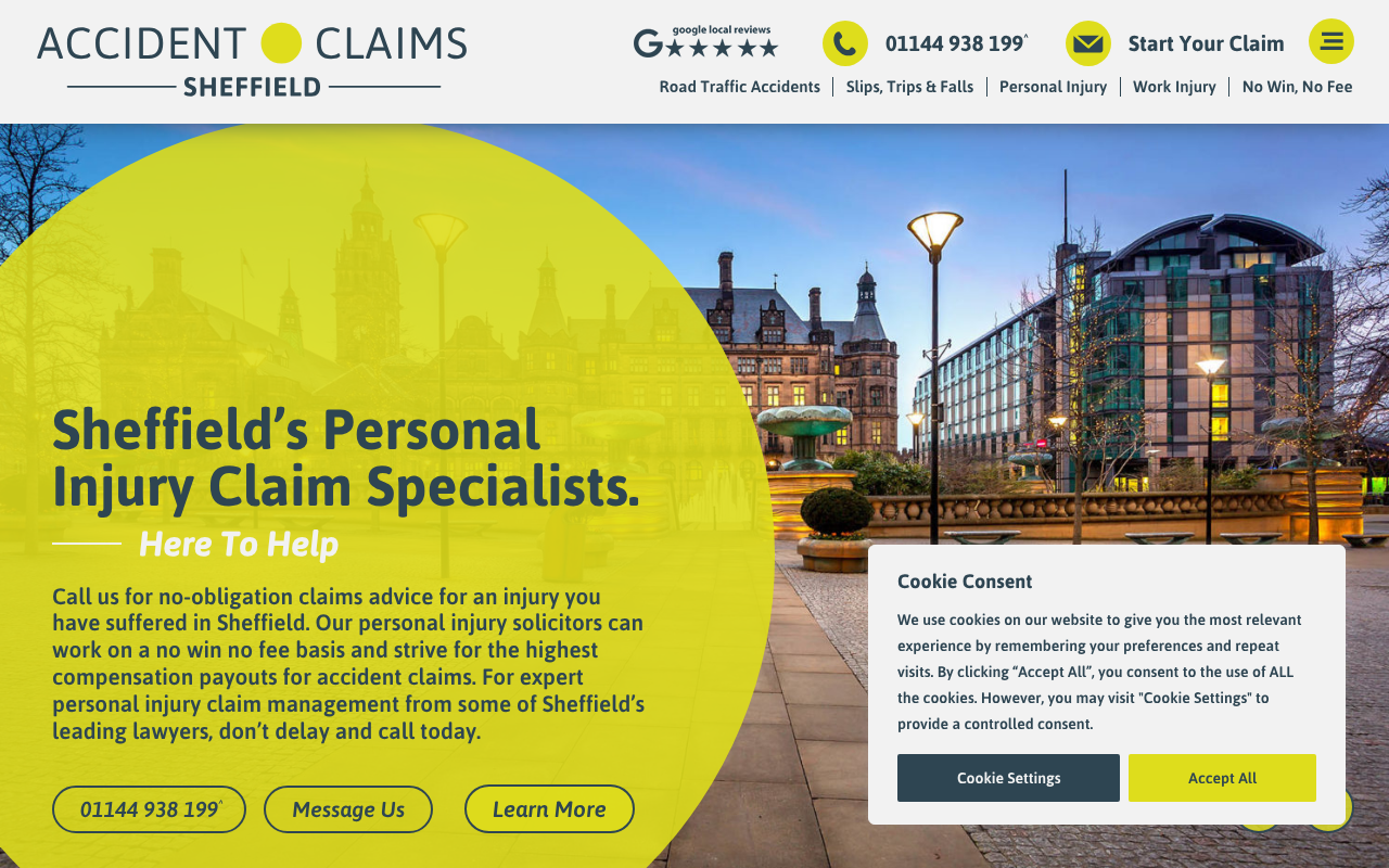 Accident Claims Sheffield screenshot