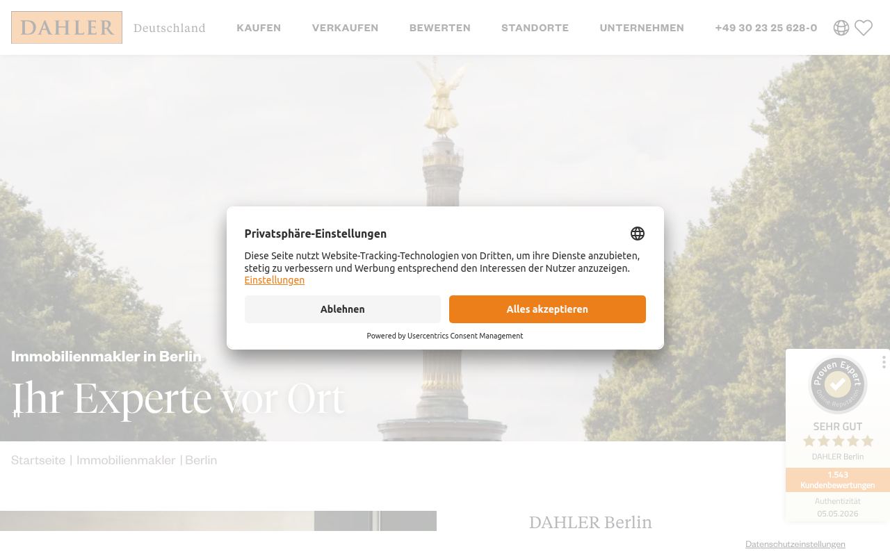 DAHLER Berlin - Immobilienmakler / Investment screenshot