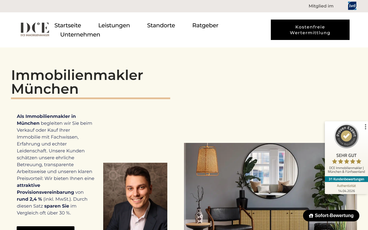 DCE Immobilienmakler | München & Fünfseenland screenshot
