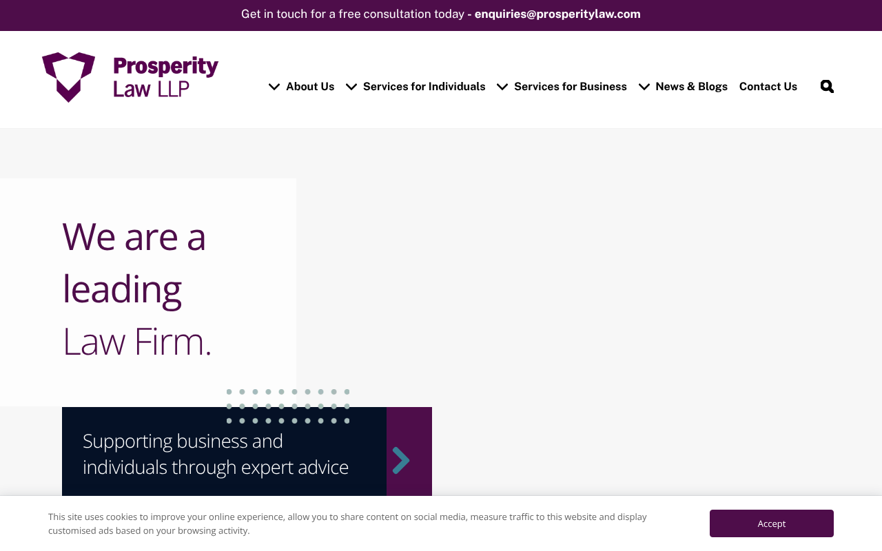 Prosperity Law LLP screenshot