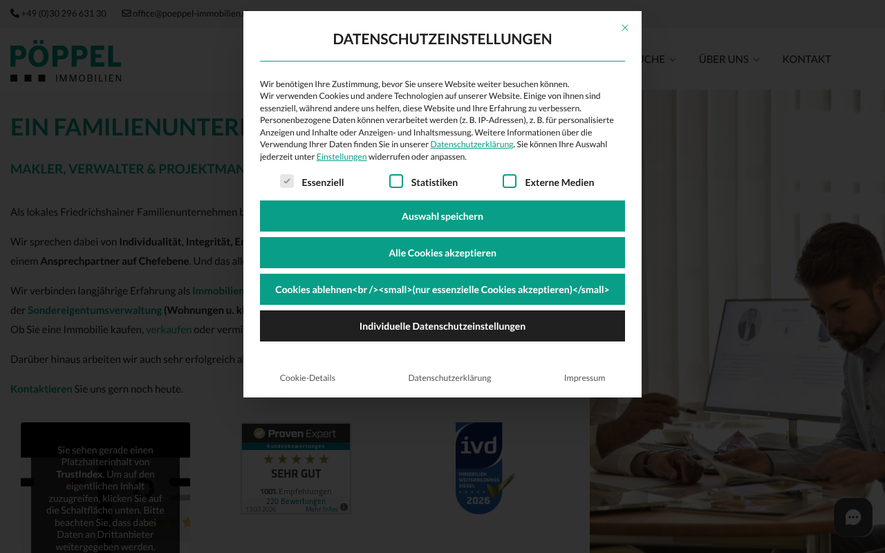 Pöppel Immobilien screenshot