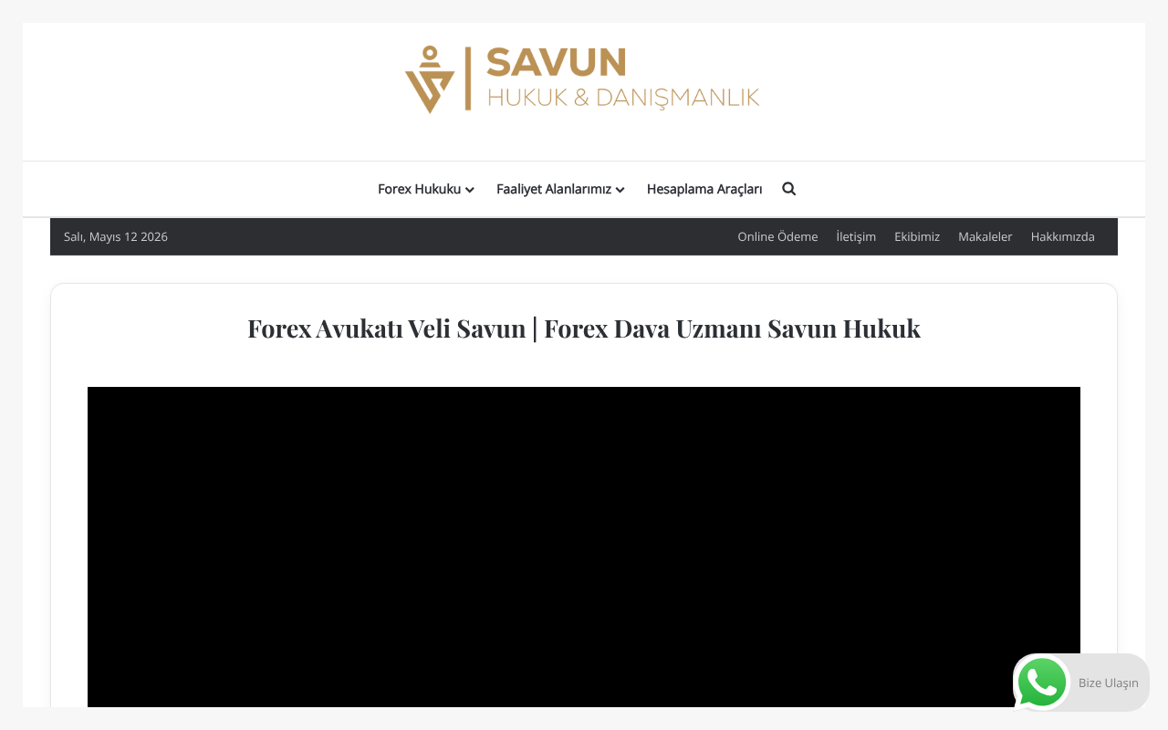 Forex Avukatı Veli SAVUN Hukuk Danışmanlık
