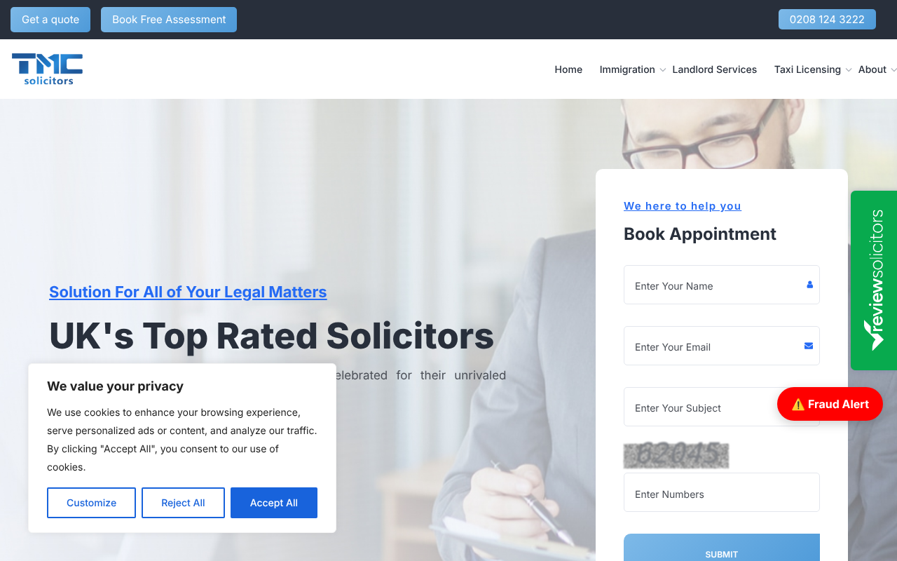 TMC Solicitors screenshot