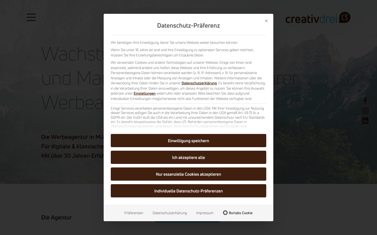 creativdrei – Werbeagentur Stockdorf / München screenshot