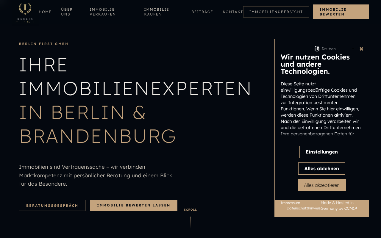 Berlin First - Immobilienmakler für Berlin screenshot