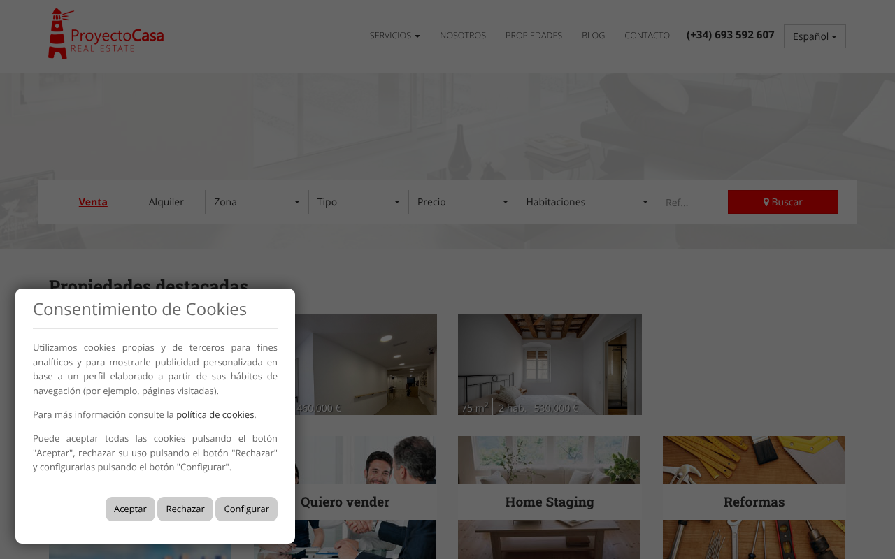 Proyecto Casa Real Estate screenshot