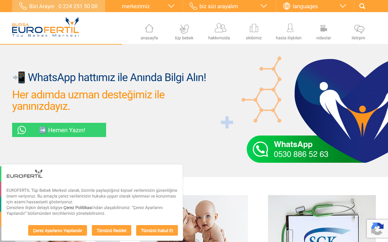 EUROFERTIL Tüp Bebek Merkezi screenshot