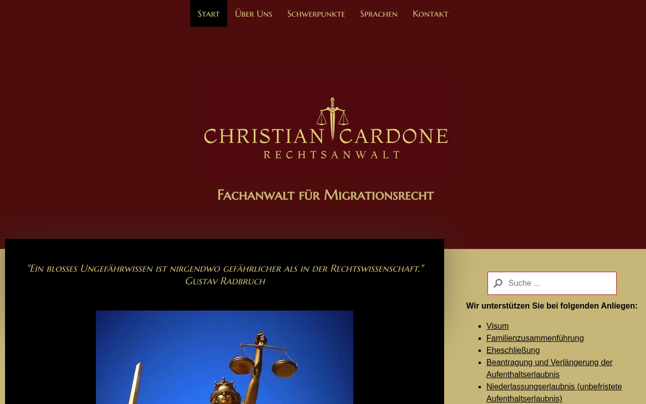 Rechtsanwalt Christian Cardone Fachanwalt für Ausländerrecht screenshot