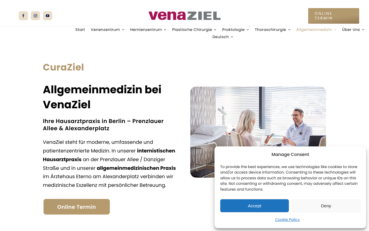 VenaZiel MVZ Berlin Allgemeinmedizin – Hausarztpraxis screenshot