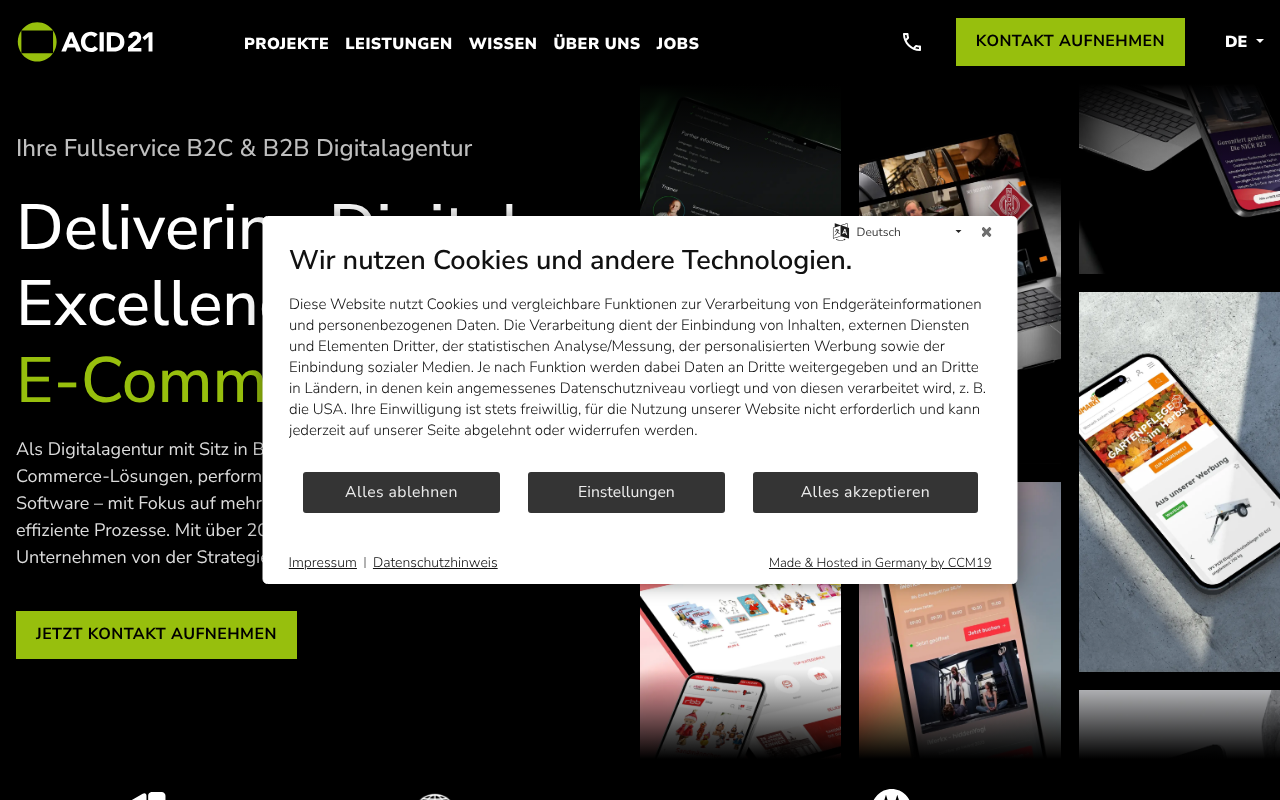 ACID21 GmbH / E-Commerce Agentur Berlin / Shopware Agentur Berlin screenshot
