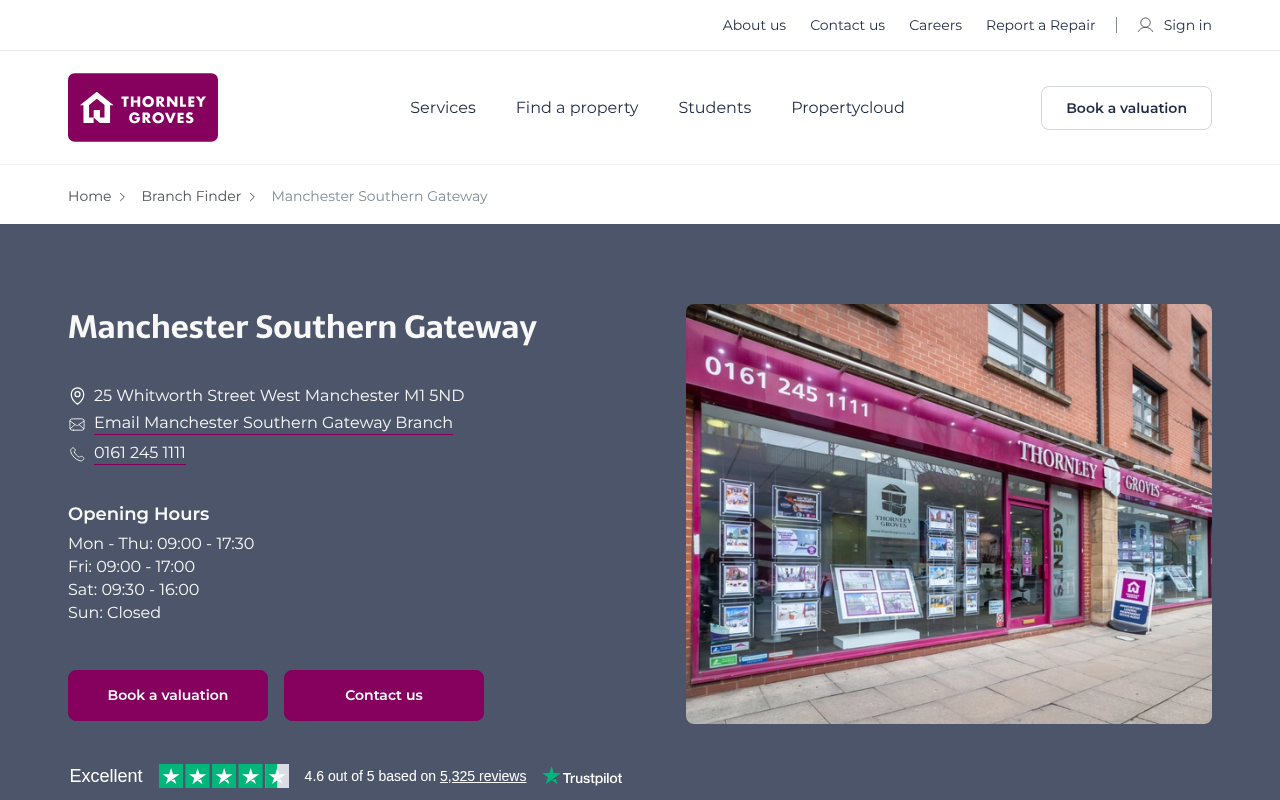 Thornley Groves Estate & Letting Agents - Manchester Southern Gateway screenshot