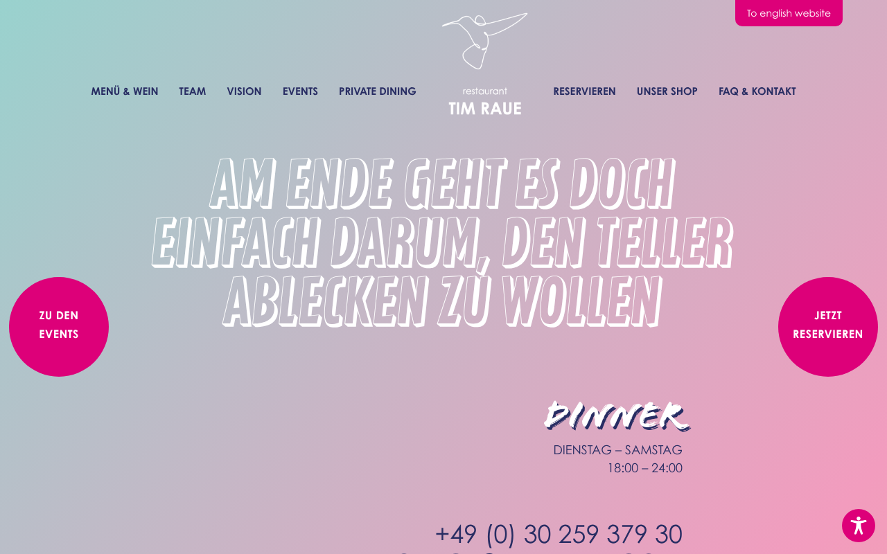 Restaurant Tim Raue screenshot