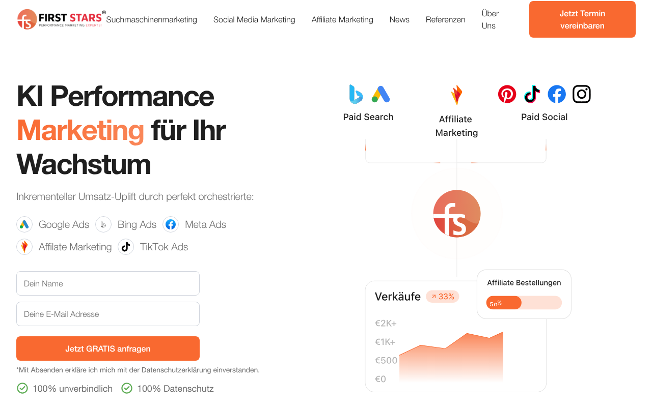 Performance Marketing Agentur firststars GmbH screenshot