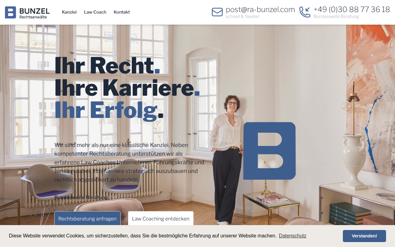 Bunzel Rechtsanwälte | Arbeitsrecht, KI, Business Coaching Berlin screenshot