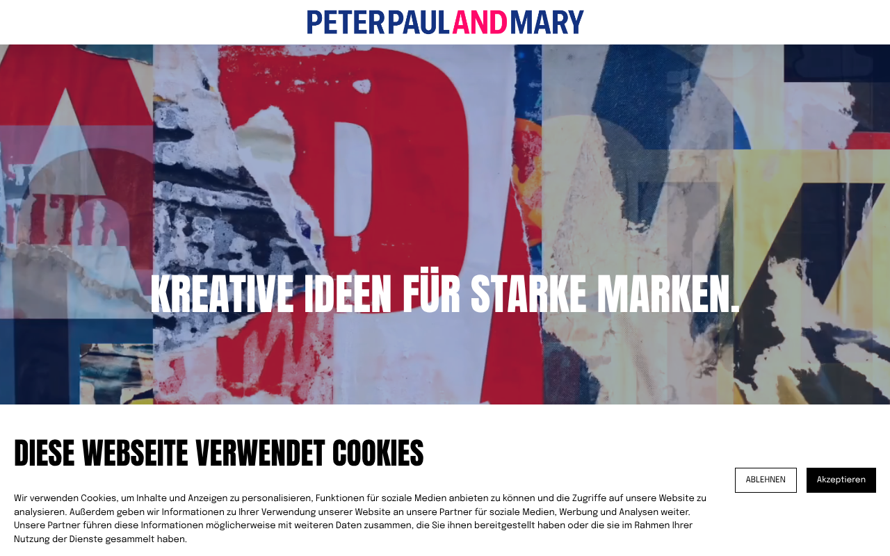 PETER PAUL AND MARY Werbeagentur GmbH & Co. KG screenshot