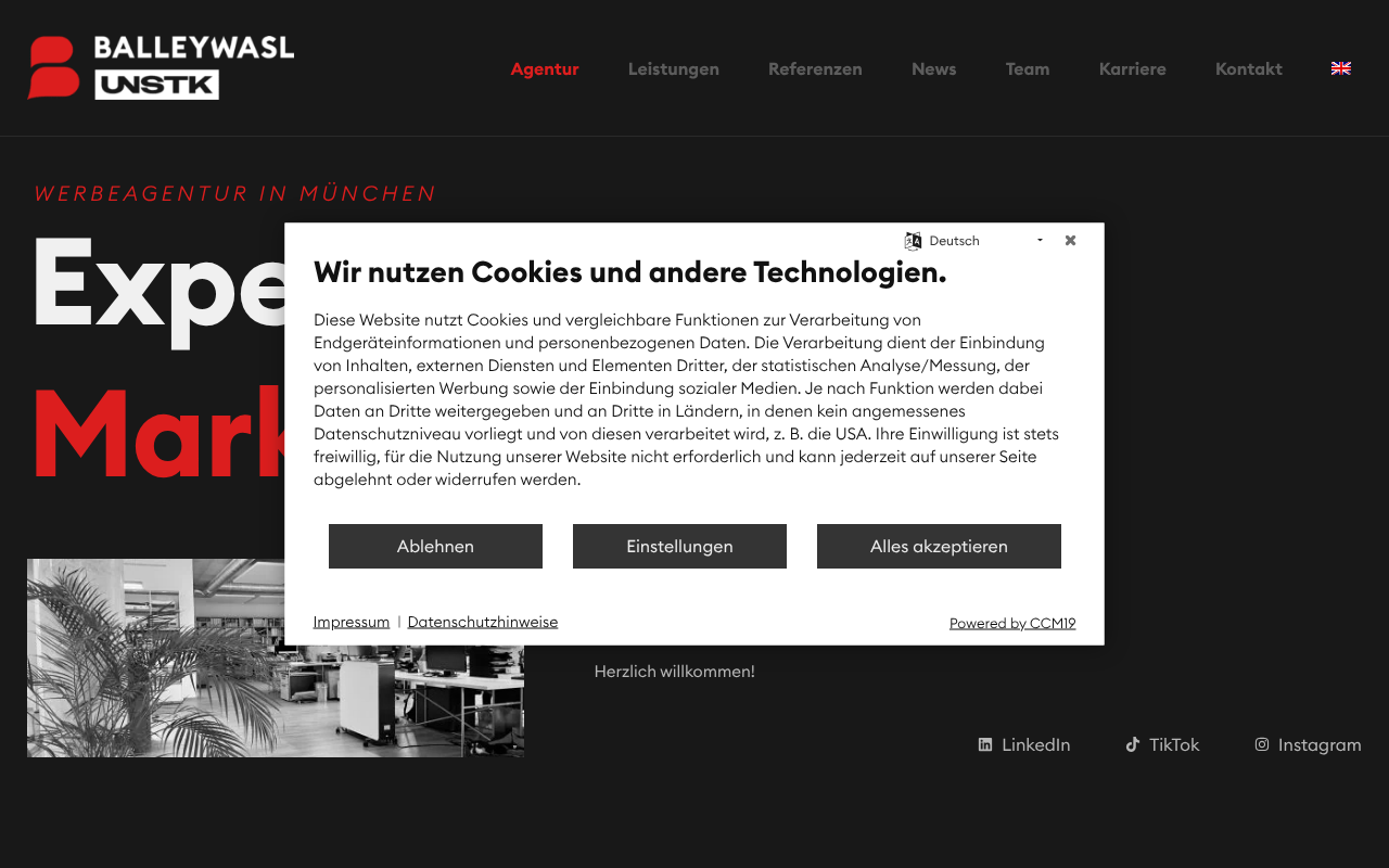 BALLEYWASL | UNSTK - Kommunikationsagentur, Werbeagentur, Social Media Agentur screenshot