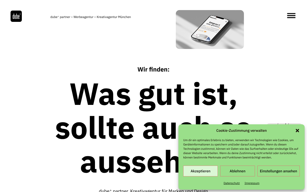 Advertising agency, creative agency - Dube Visual Kommunikatin screenshot