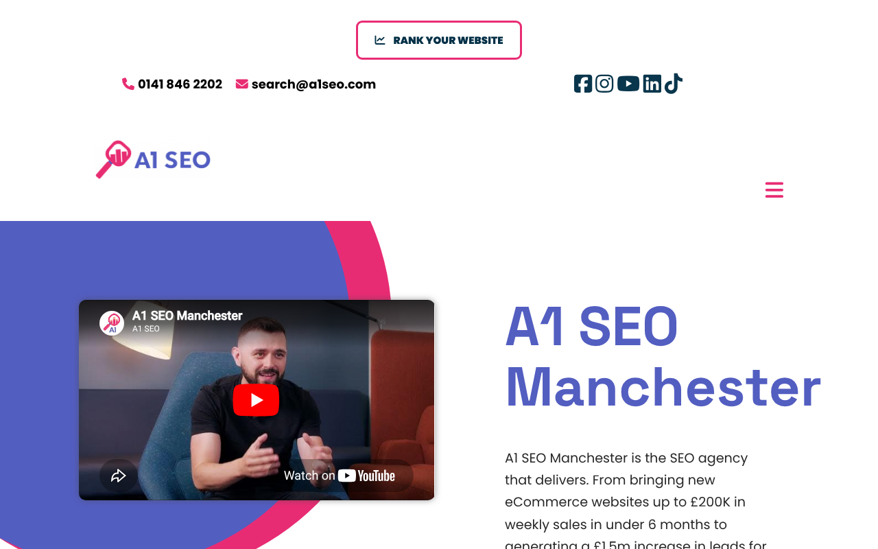 A1 SEO Manchester screenshot