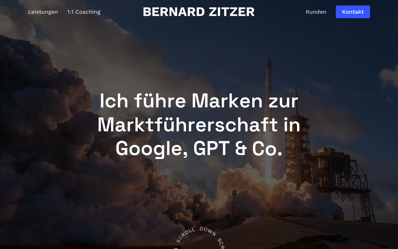 Bernard Zitzer - SEO Berater - Search Experience Consultant screenshot