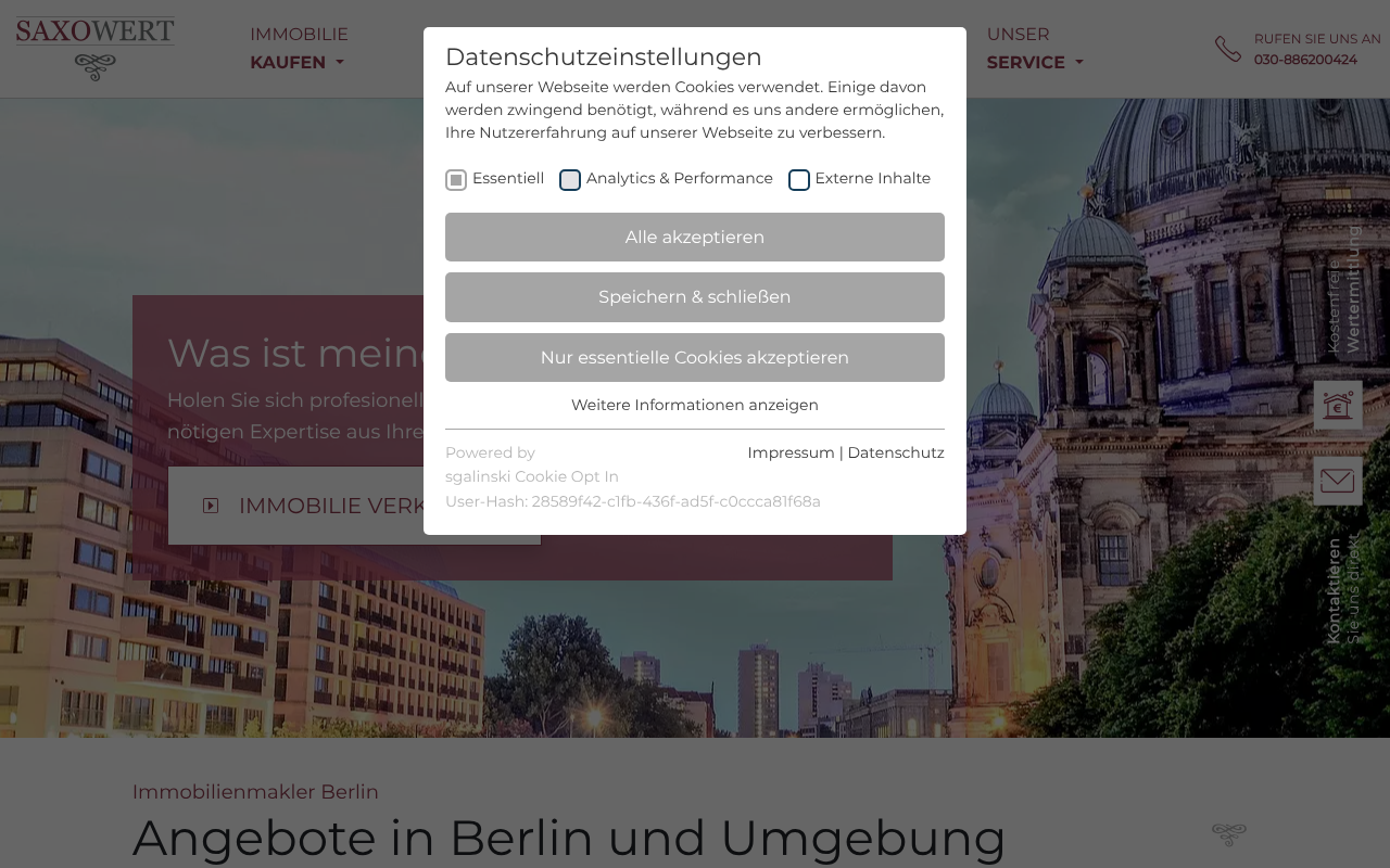 SAXOWERT Immobilien GmbH & Co. KG screenshot