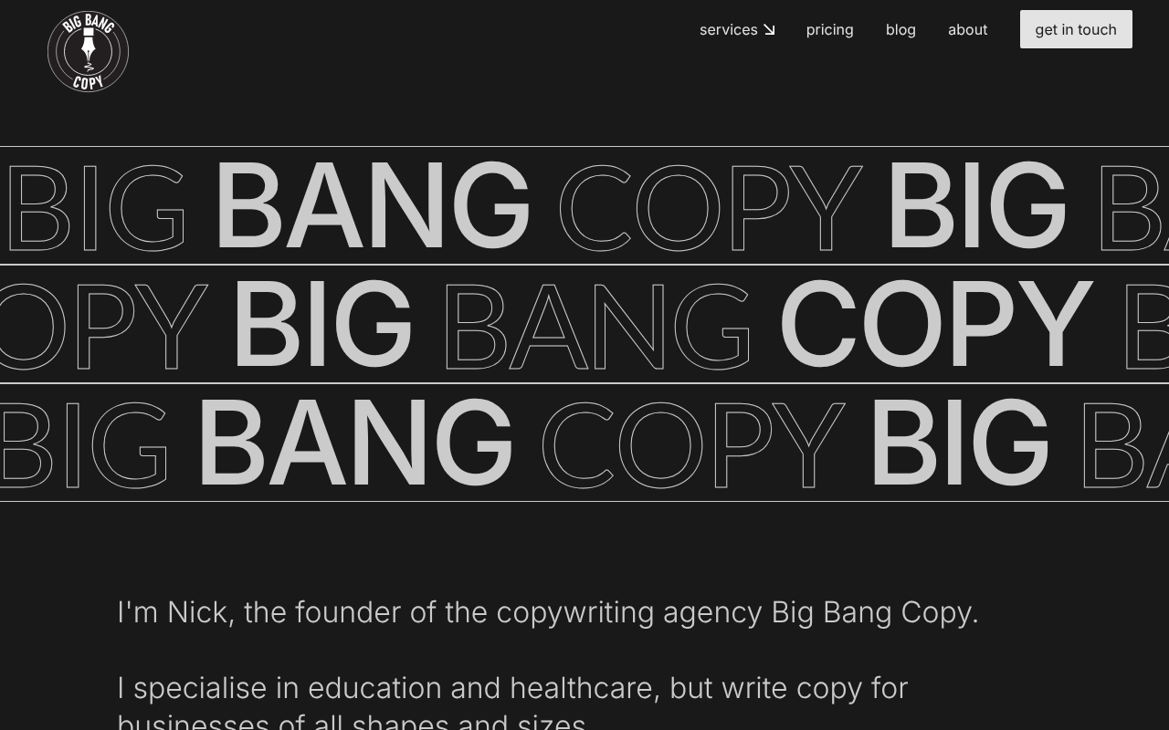 Big Bang Copy - Marketing Agency screenshot