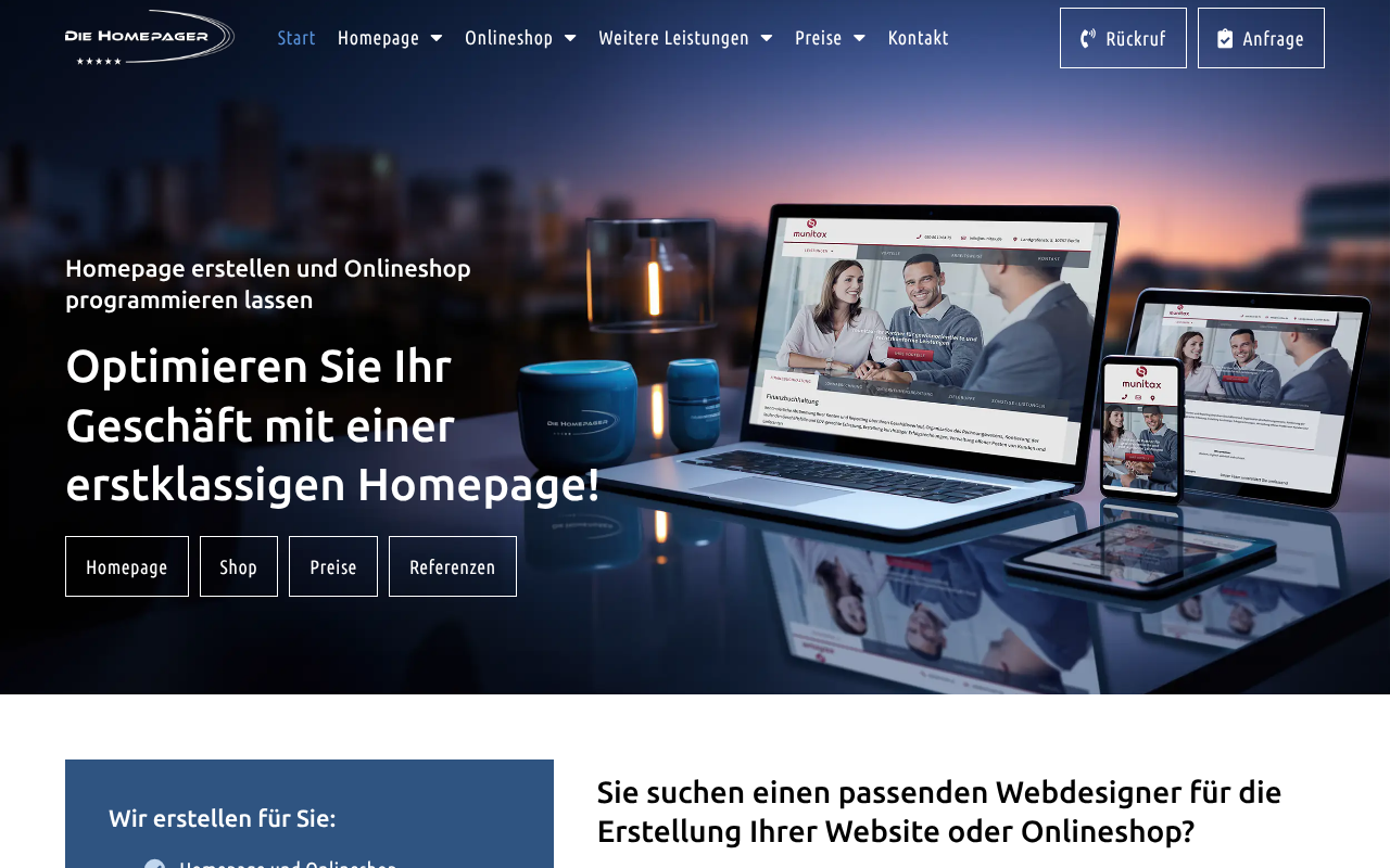 Die Homepager screenshot