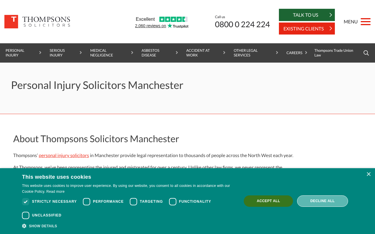 Thompsons Solicitors screenshot