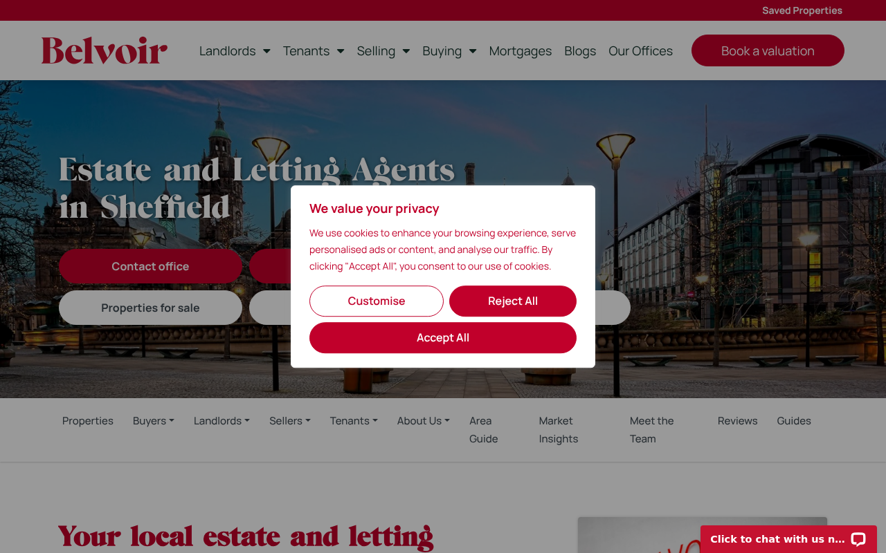 Belvoir Estate and Lettings Agency Sheffield screenshot