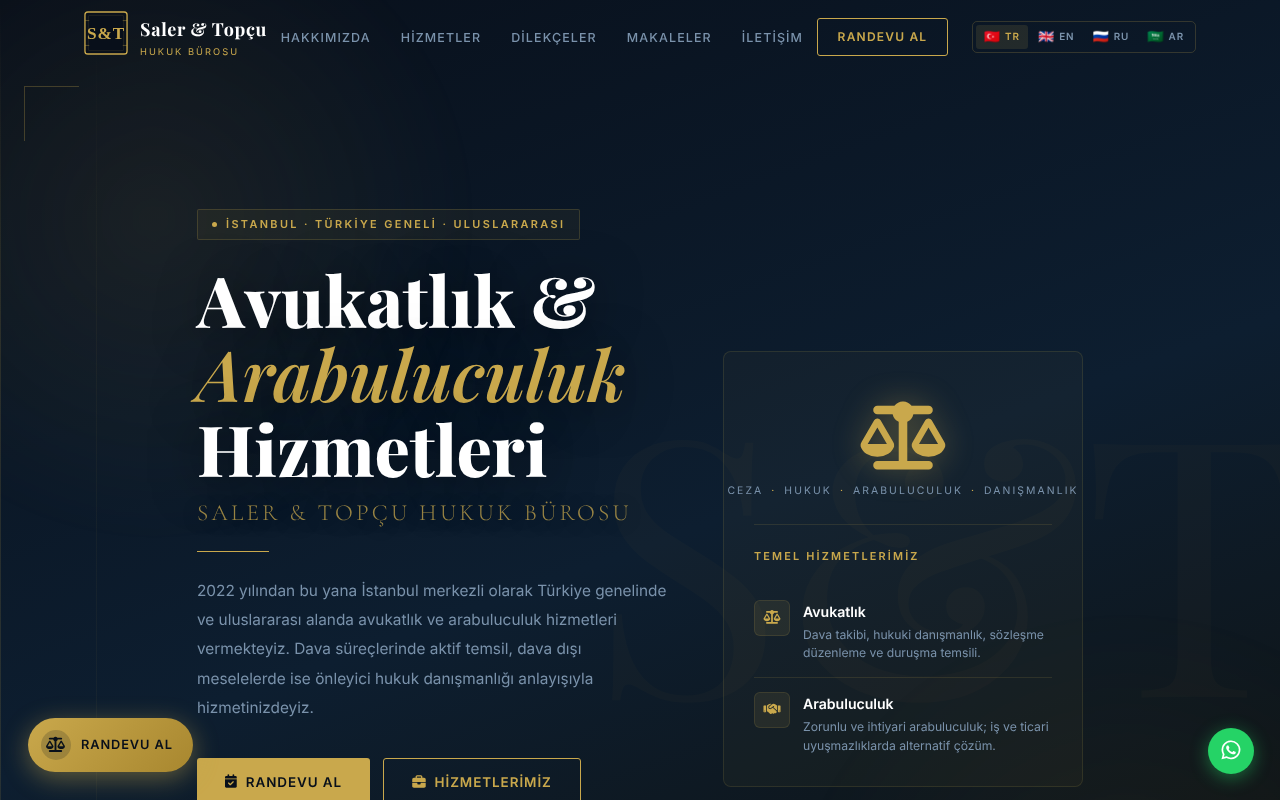 Saler & Topçu Hukuk İstanbul Avukat & Beyoğlu Avukat | Ceza Avukatı | Boşanma Avukatı | Miras | Kira screenshot